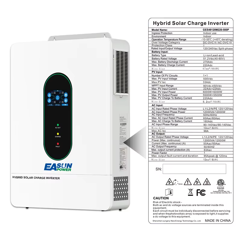 EASUN POWER 12000W 12KW 120V/1 - Charge Controller Solar recension och pris