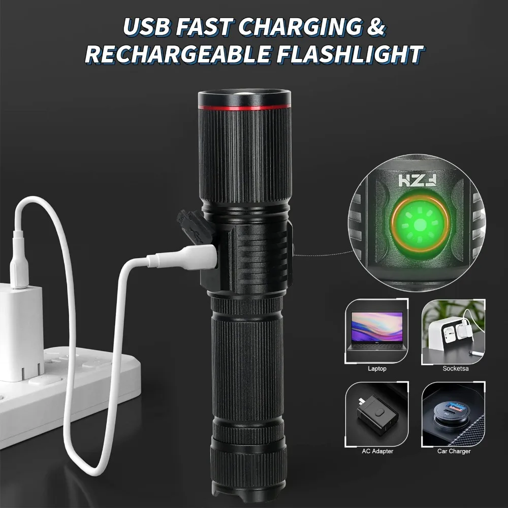 Powerful LED Flashlight Type C - Energy Monitor Meter recension och pris